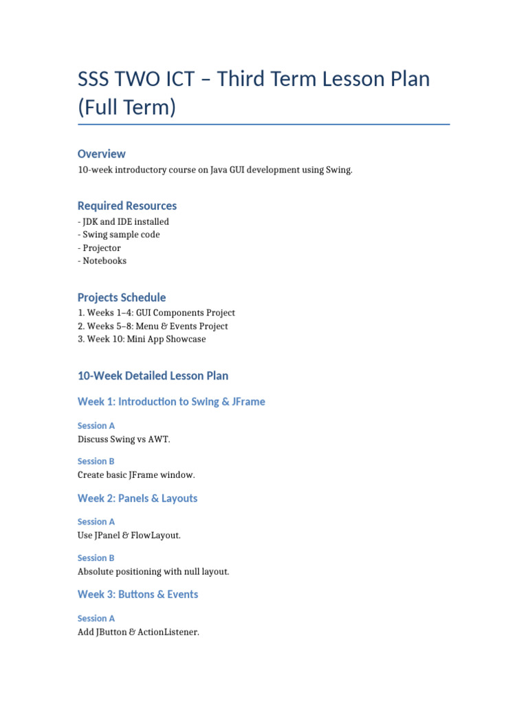 SSS2 ICT Third Term Lesson Plan | PDF