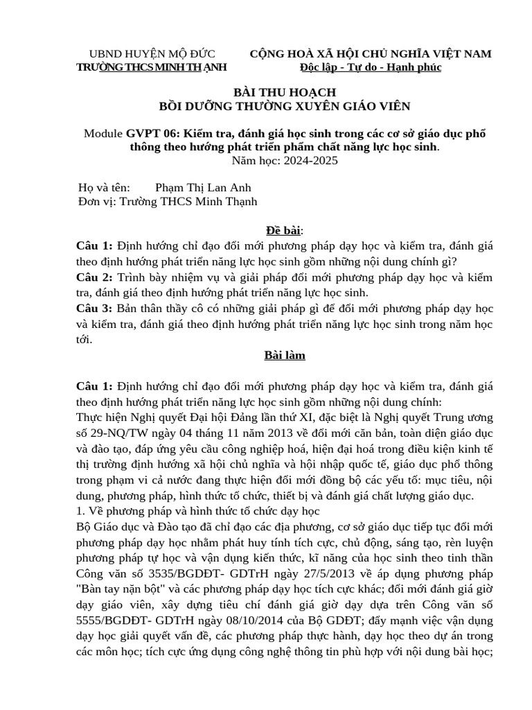 Bài Thu Ho CH Module 06 | PDF