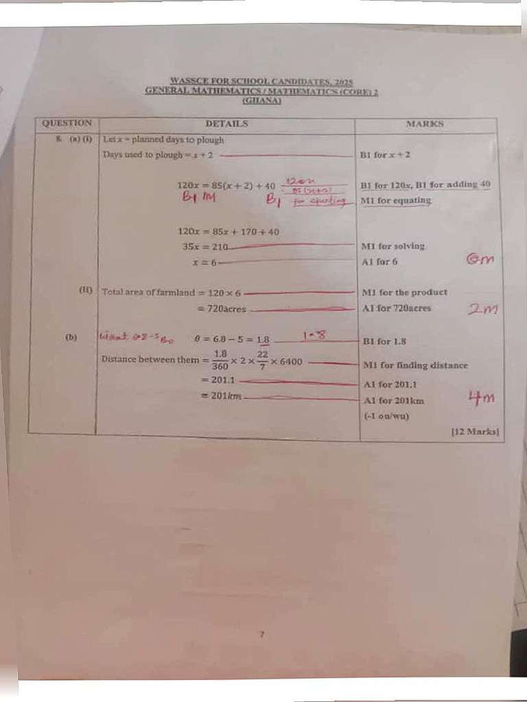 WASSCE Mathematics Exam 2 | PDF