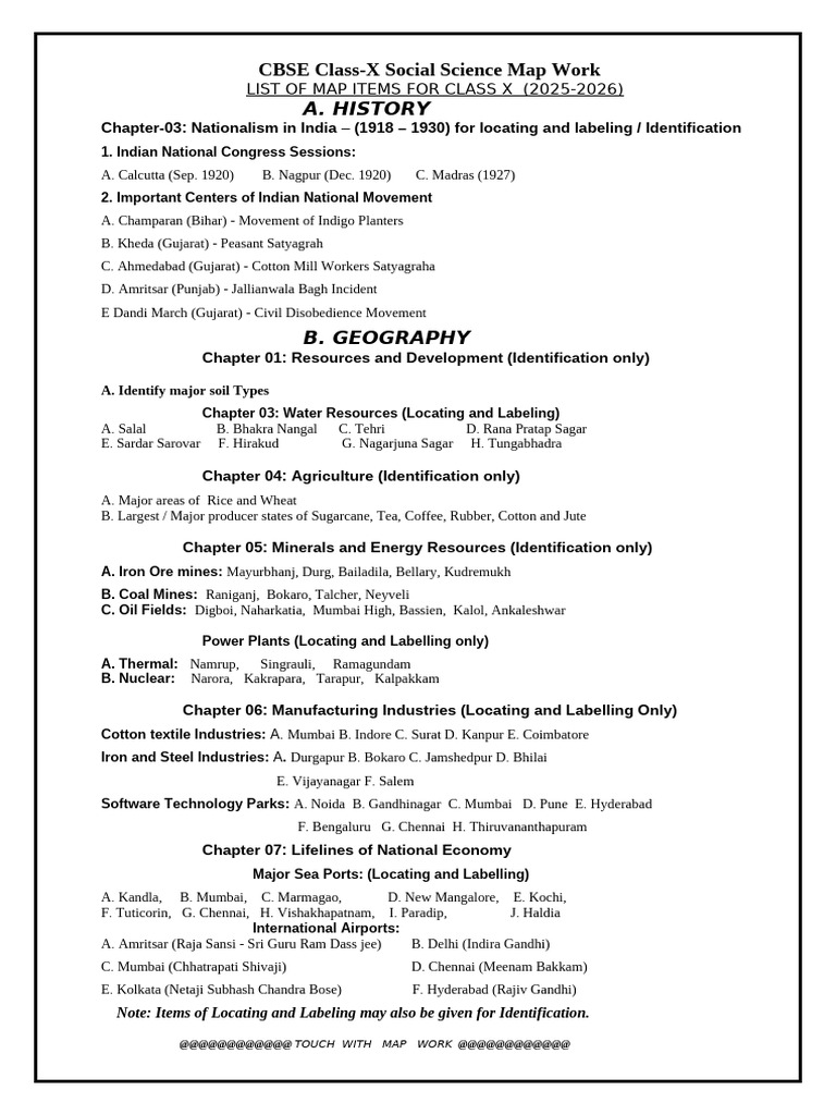 CBSE Class 10 Social Science Map Guide | PDF | Gujarat