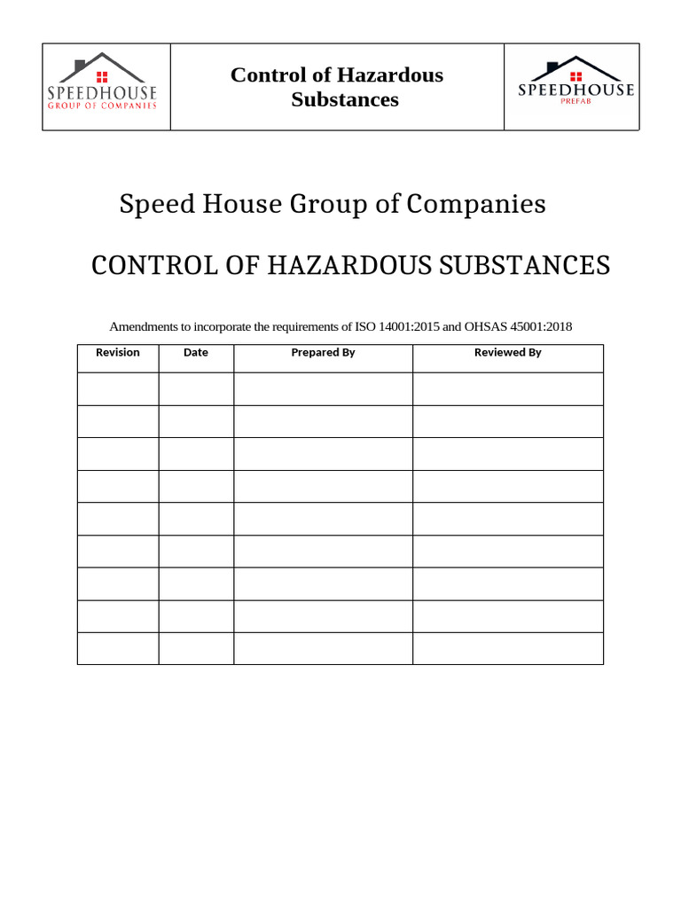 Hazardous Substances Control Guide | PDF | Hazards | Personal ...