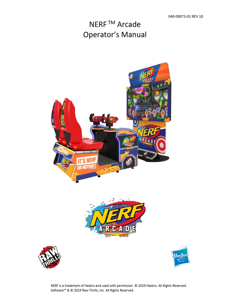 NERF Arcade Operator's Manual | PDF | Computer Monitor | Electrostatic ...