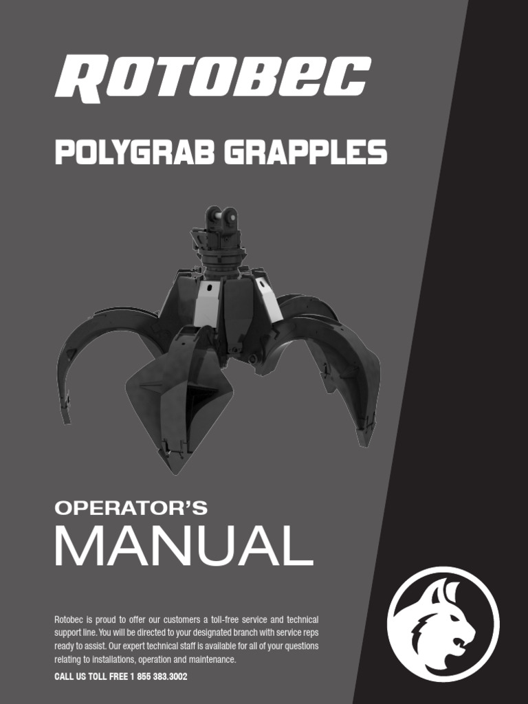 Rotobec Polygrab Grapples Manual | PDF | Nut (Hardware) | Screw