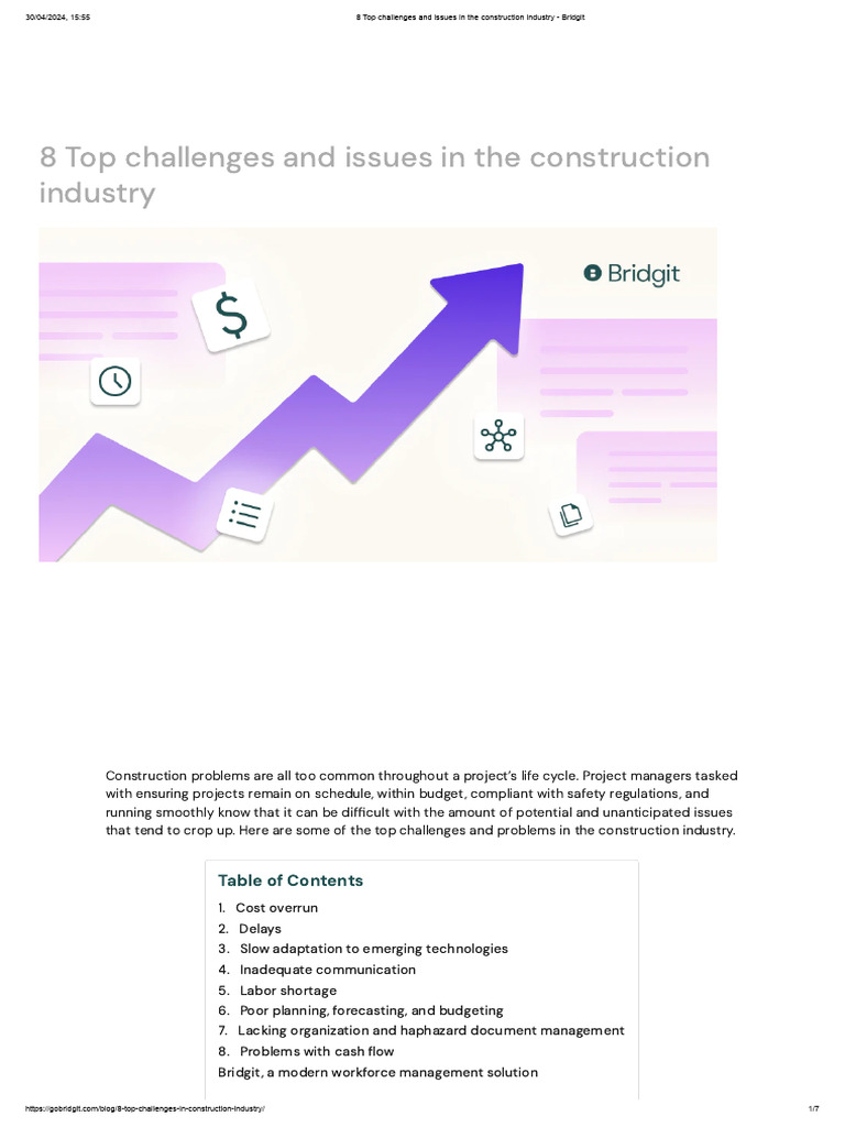 Top 8 Challenges in Construction Industry | PDF | Budget | Business