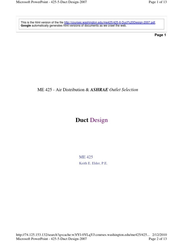 ASHRAE Duct Design PDF Duct (Flow) Liquids