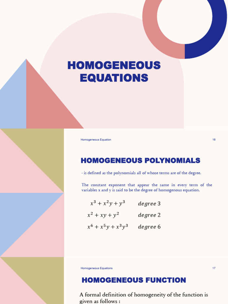 Understanding Homogeneous Equations | PDF | Equations | Algebra
