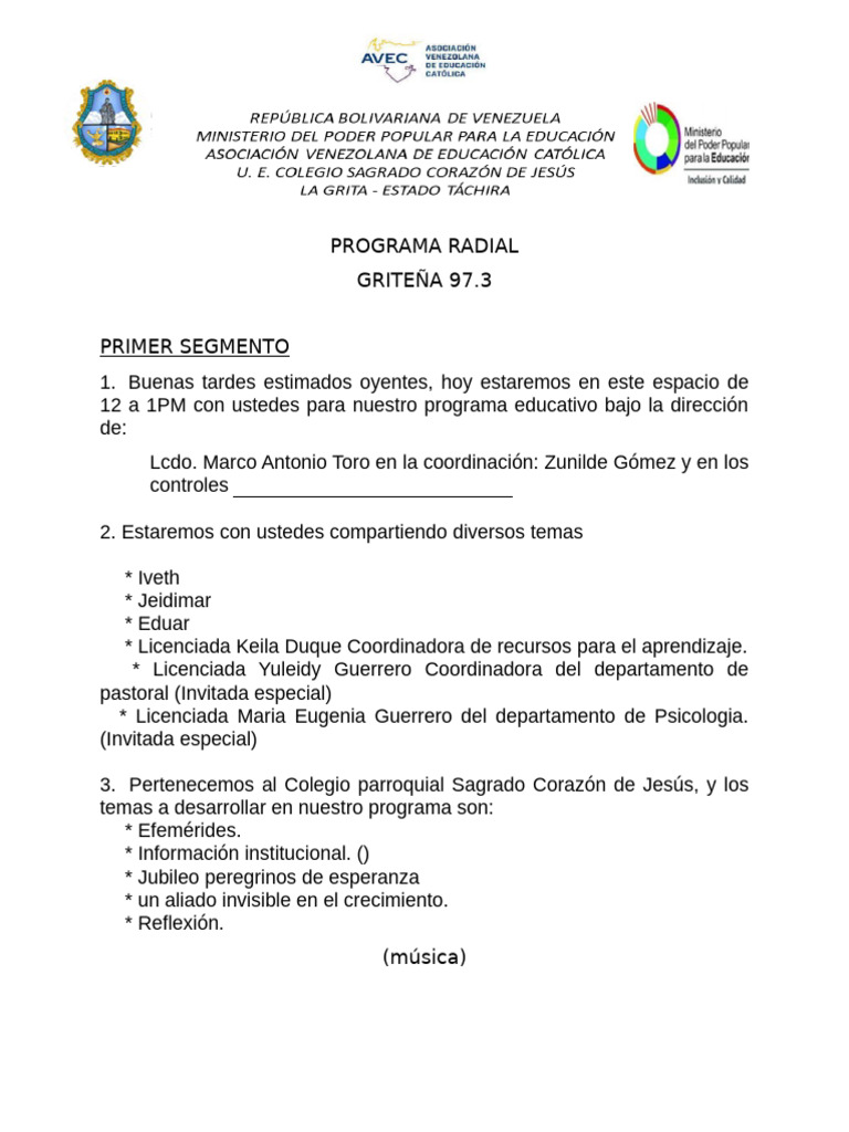Programa Radial Julio 2025 | PDF