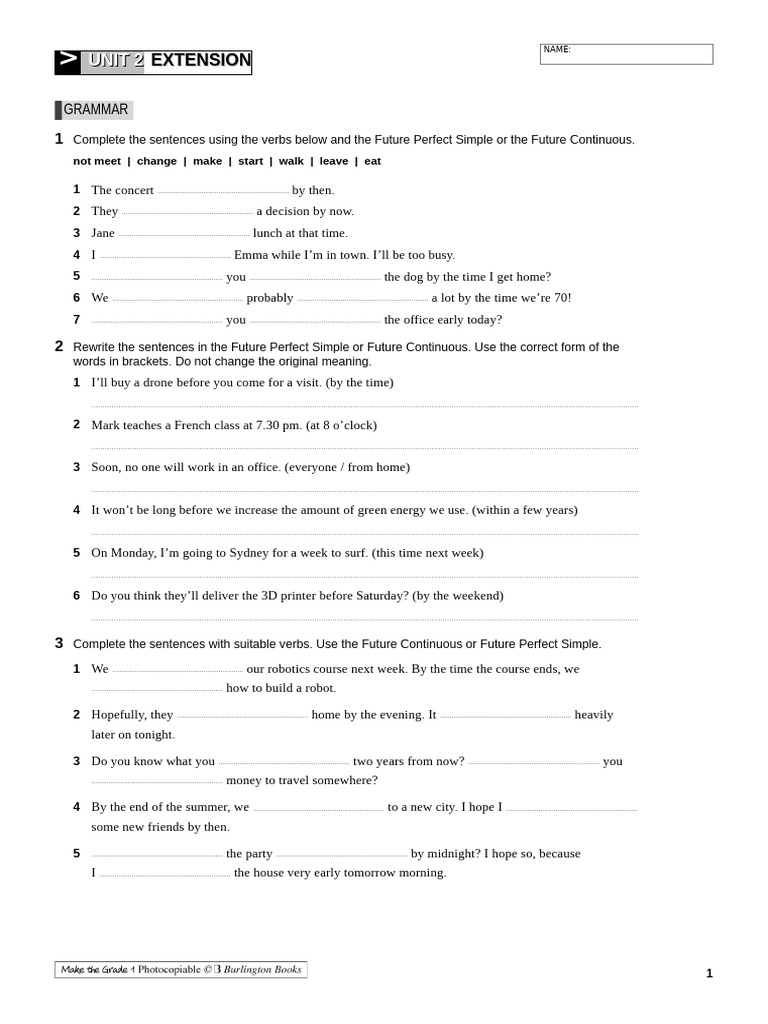 Future Tense Grammar Exercises | PDF | Linguistic Typology | Languages
