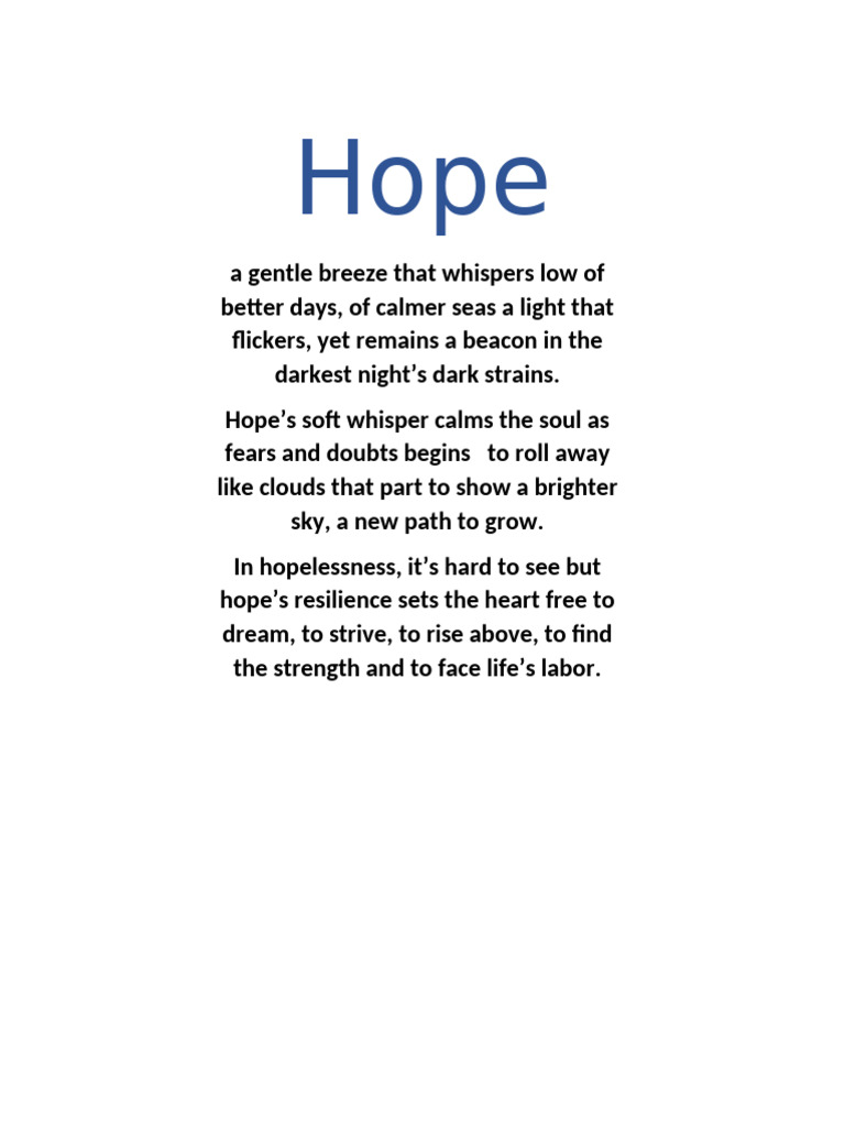 The Power of Hope in Difficult Times | PDF