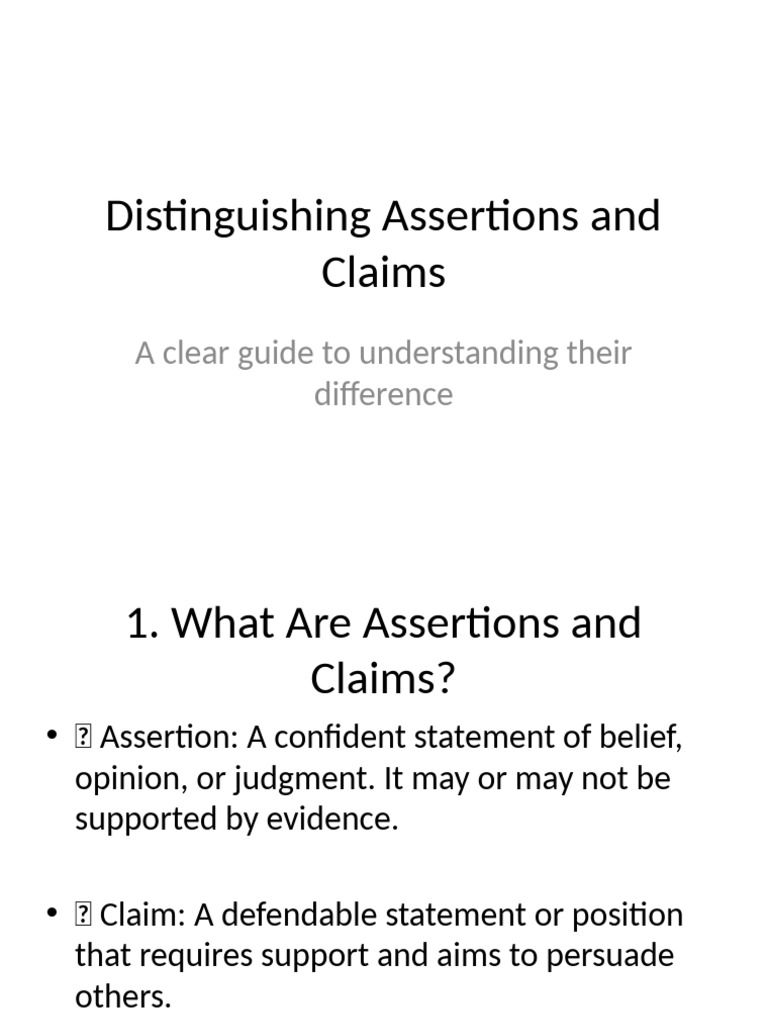 Difference Between Assertions and Claims | PDF