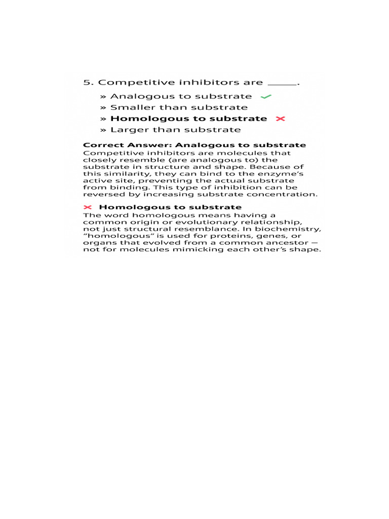 Competitive Inhibitors Explanation | PDF