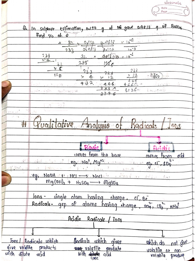 Salt Analysis Notes Poc Class 12 | PDF