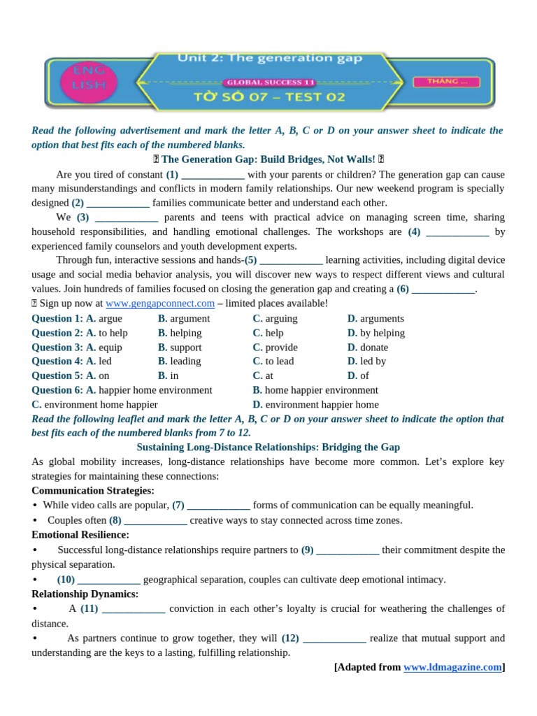 Unit 2 - Test 2 - Hs Grade 11 | PDF | Adolescence | Psychological Concepts