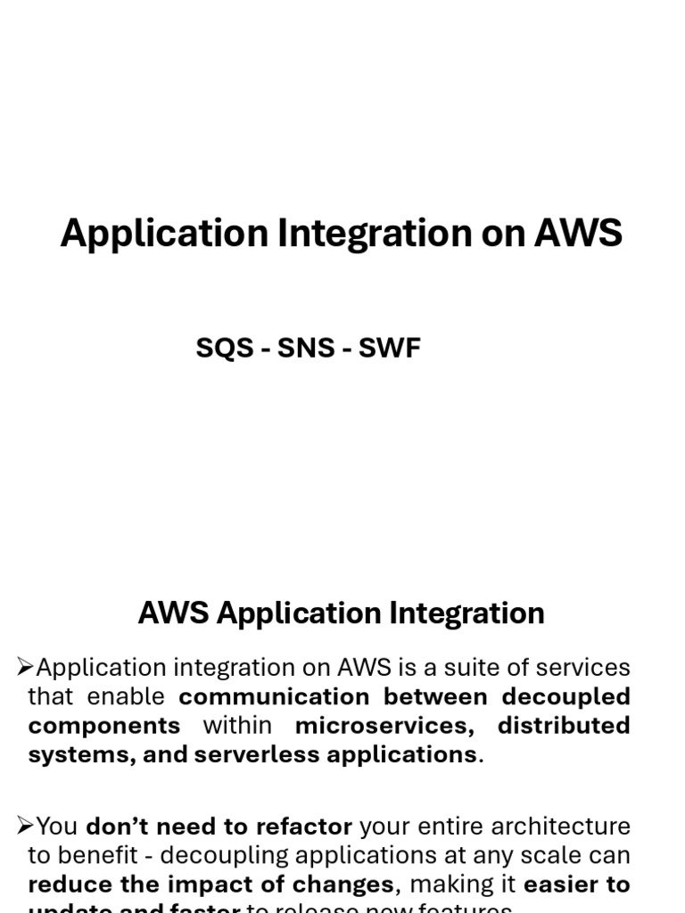 AWS Application Integration Overview | PDF | Amazon Web Services ...
