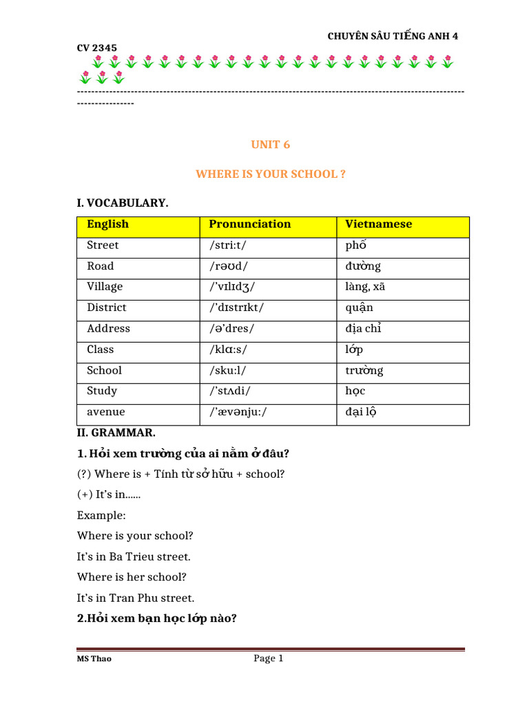 English Vocabulary and Grammar for Grade 4 | PDF | Chess | Chess Theory