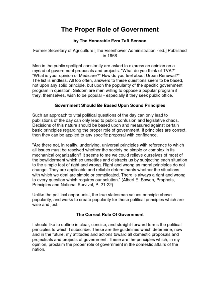 Defining Government's Proper Role | PDF | Natural And Legal Rights ...