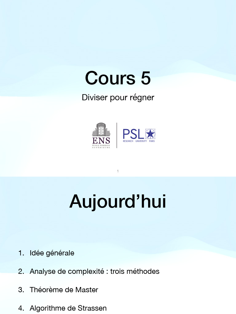 Algorithmes de Diviser pour Régner | PDF | Algorithmes et structures de ...