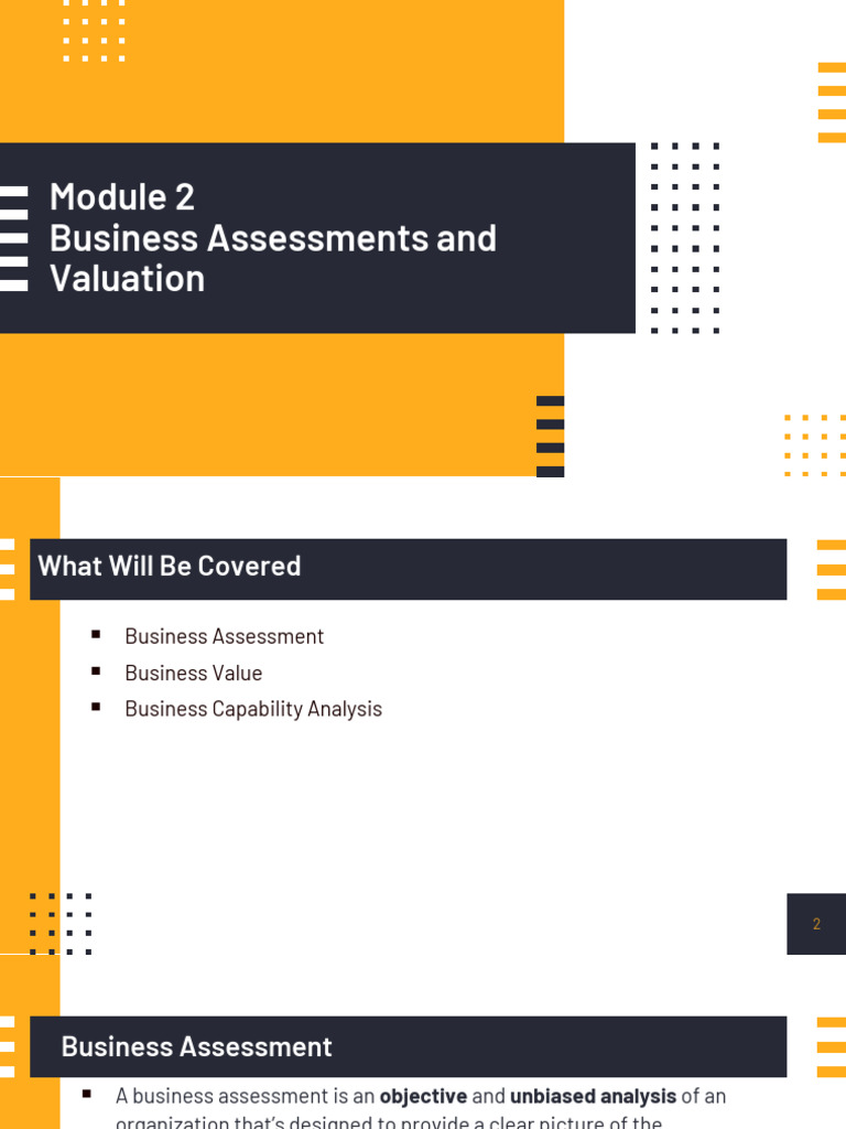Business Assessments and Valuation Guide | PDF | Valuation (Finance ...