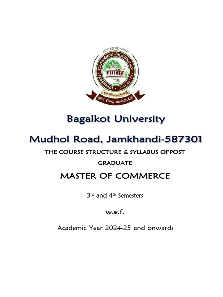 M.Com Course Structure & Syllabus 2024-25 | PDF | Sampling (Statistics ...