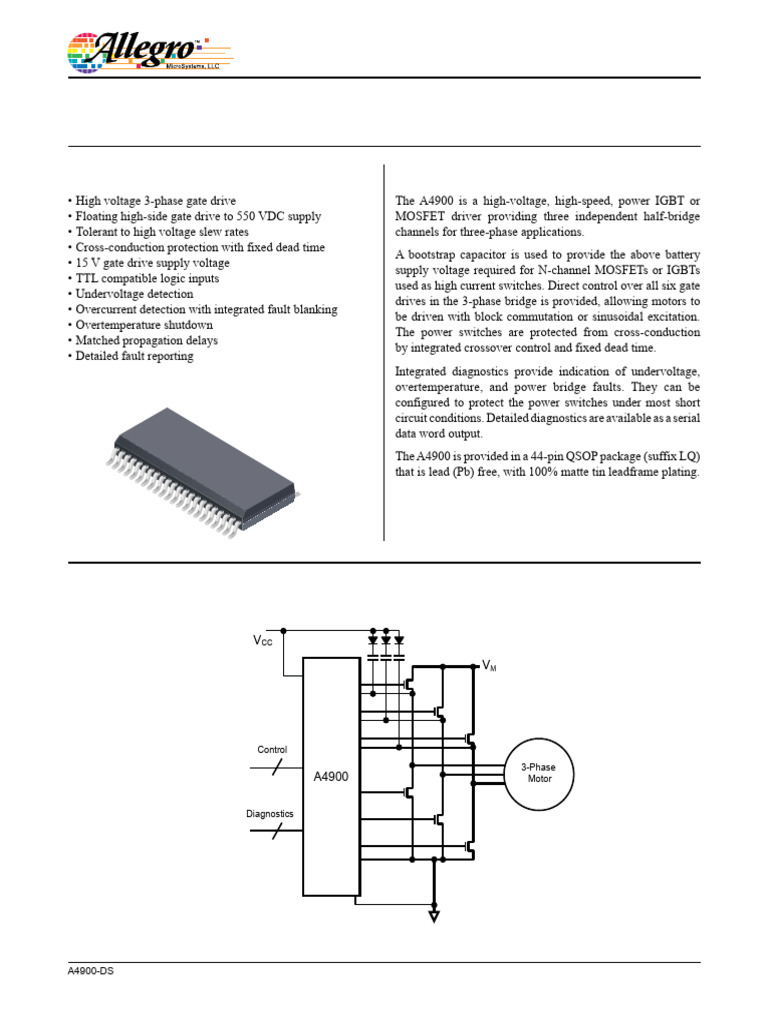 A4900 High-Voltage Gate Driver Overview | PDF | Semiconductor Devices ...