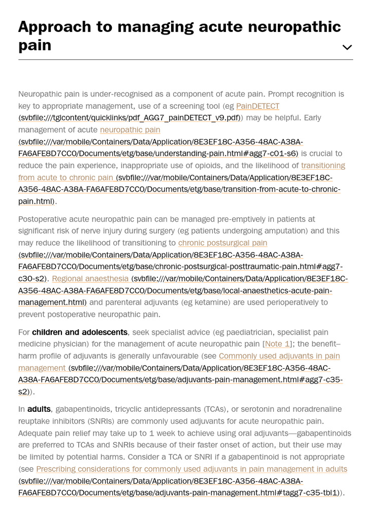 Managing Acute Neuropathic Pain | PDF | Pain | Analgesic