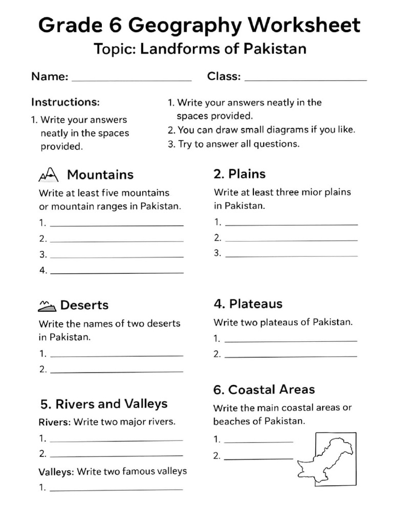 Geography Worksheet | PDF