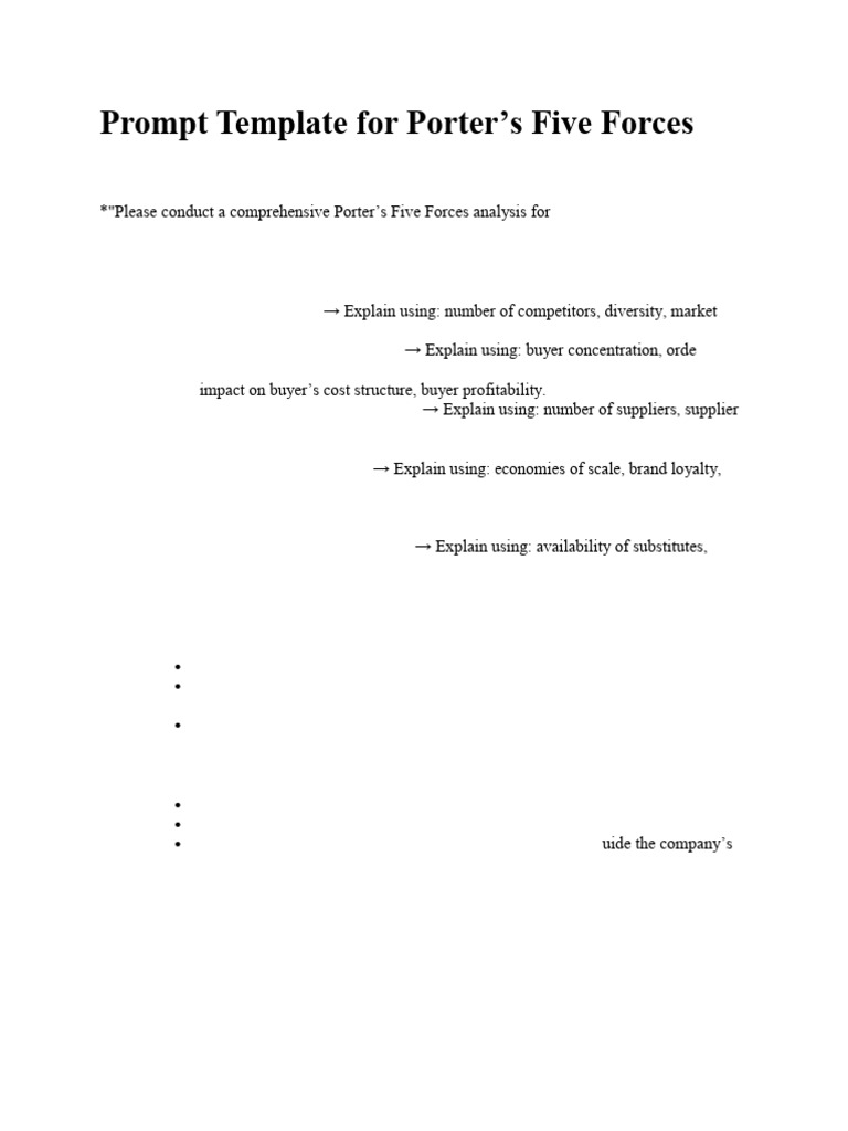 Porter’s Five Forces Analysis Template | PDF | Financial Economics ...