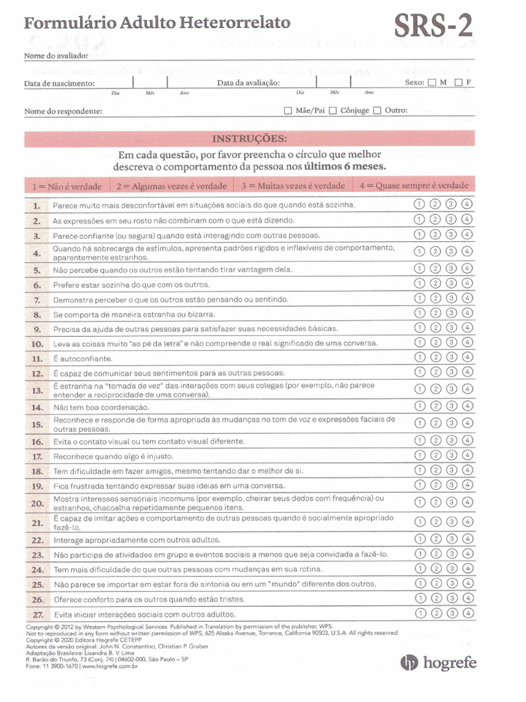 Srs Familiar Adulto | PDF