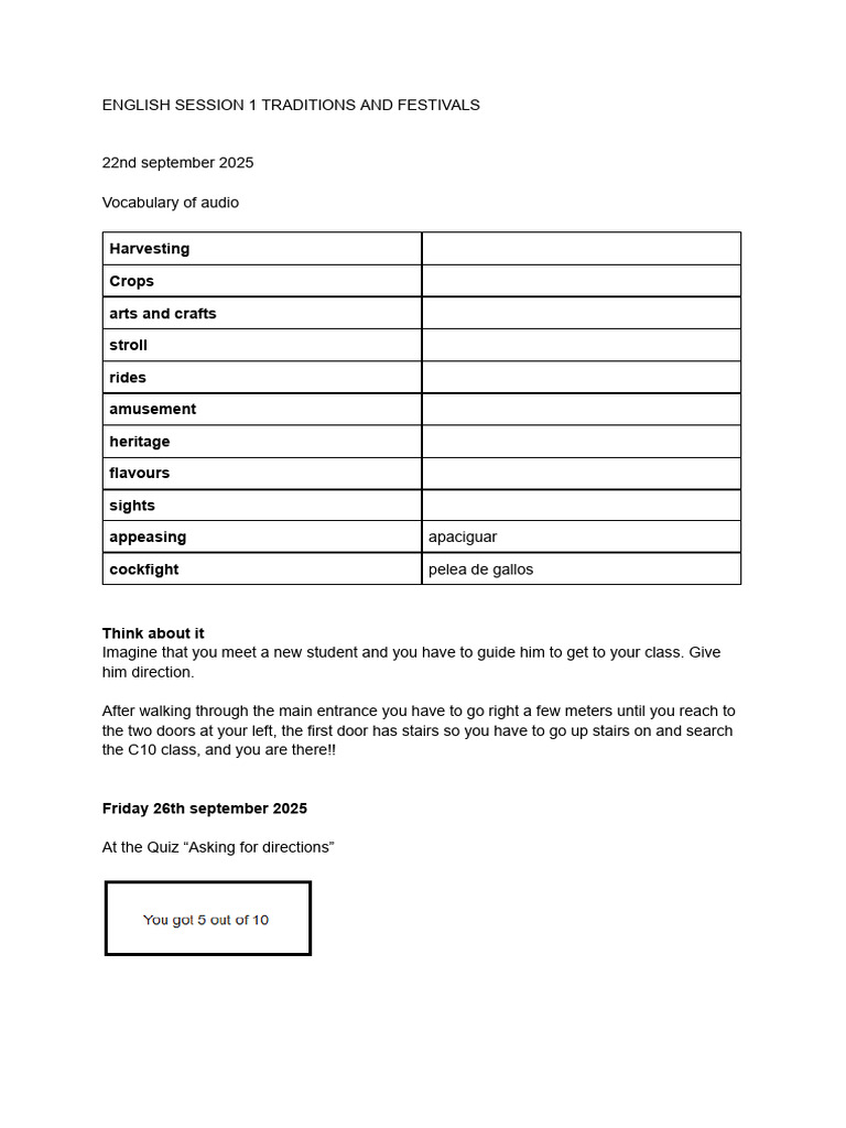 English Session 1 Traditions and Festivals | PDF