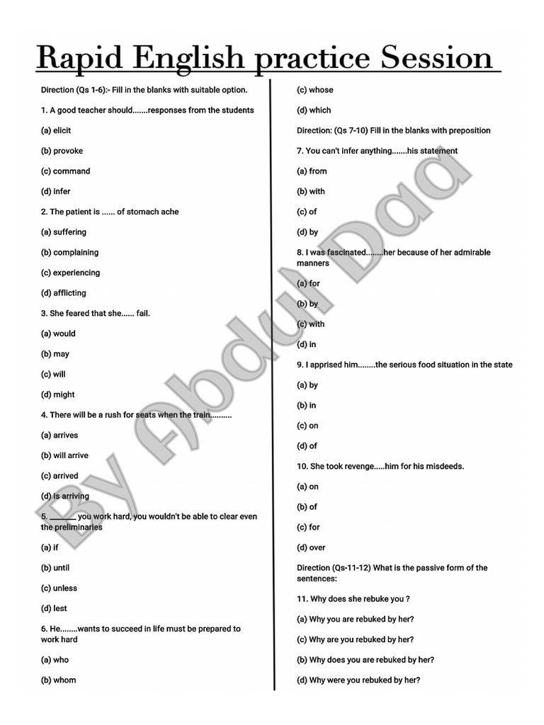Rapid English Practice Session | PDF