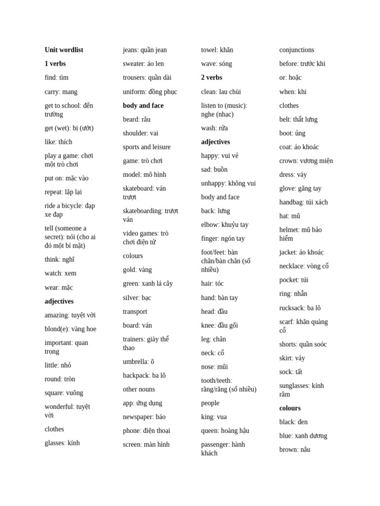 Unit Wordlist FLYERS | PDF