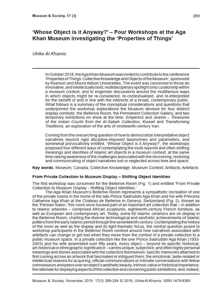 Exploring Object Narratives in Museums | PDF | Museum | Aesthetics