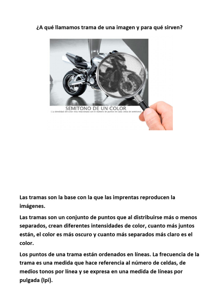 3-A Qué Llamamos Trama de Una Imagen y para Qué Sirven | PDF