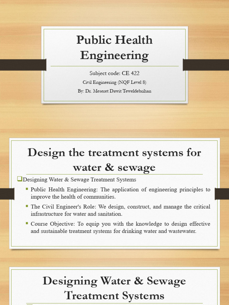 Designing Water & Sewage Treatment Systems | PDF | Water | Salinity