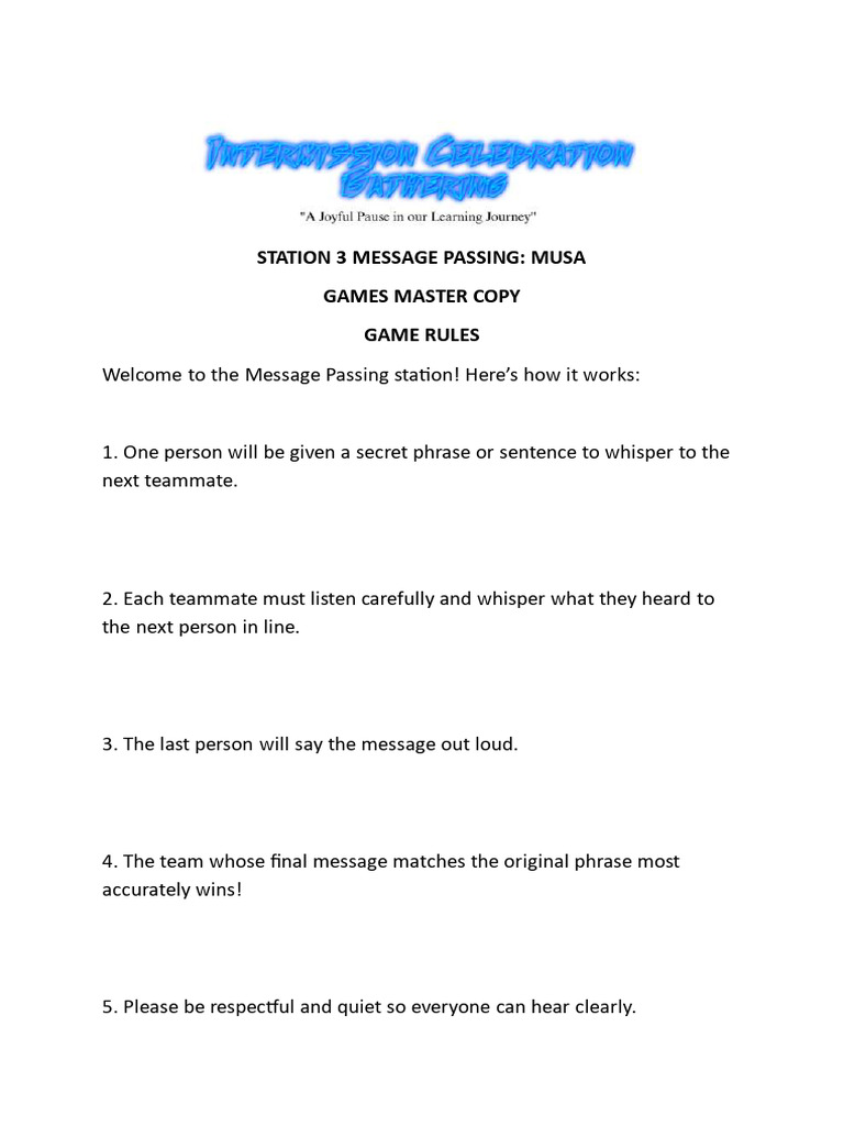 Station 3 Message Passing | PDF