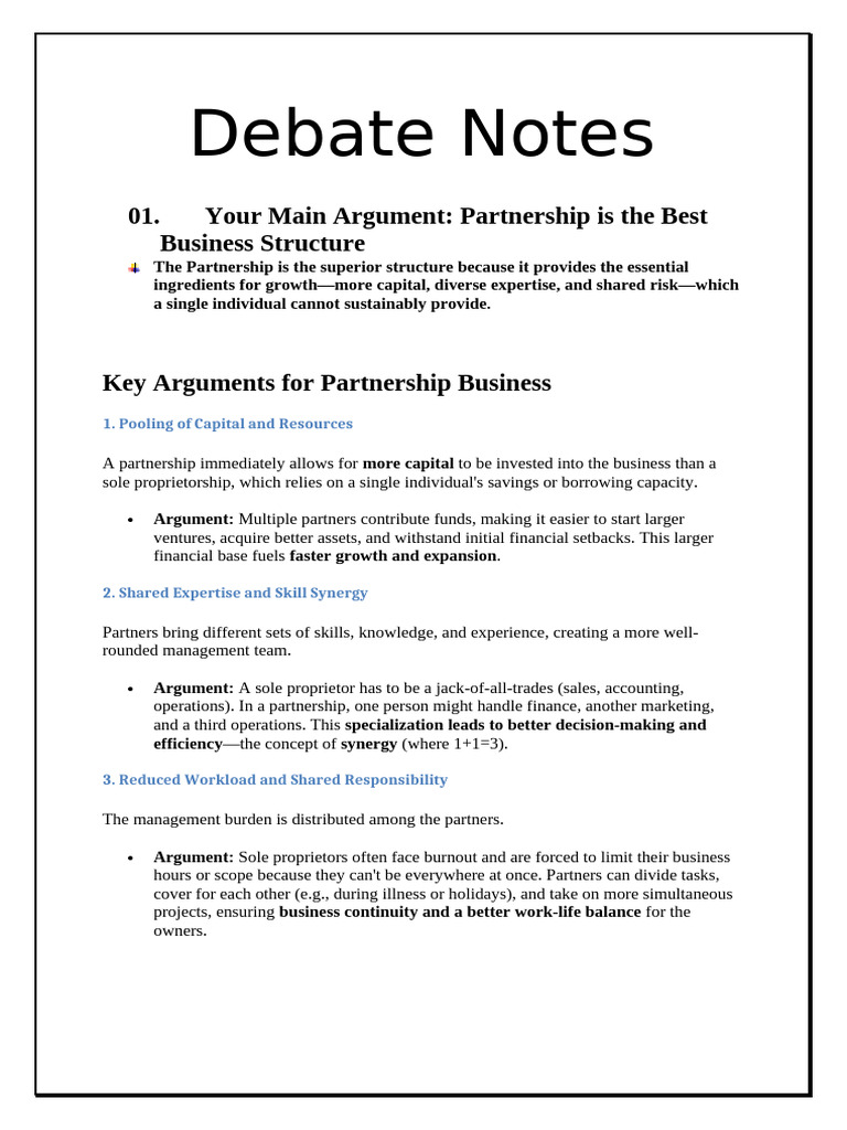 Debate Notes | PDF