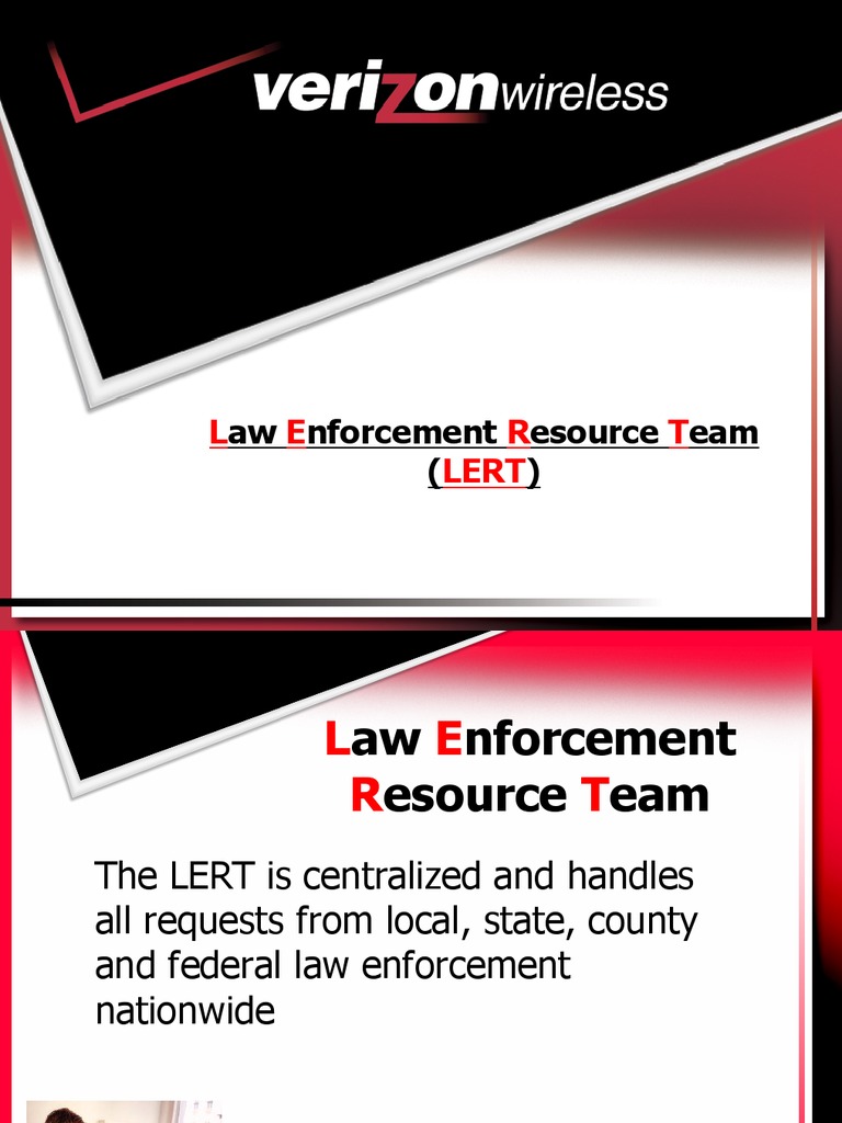 Verizon Law Enforcement Resource Team PDF Surveillance Verizon
