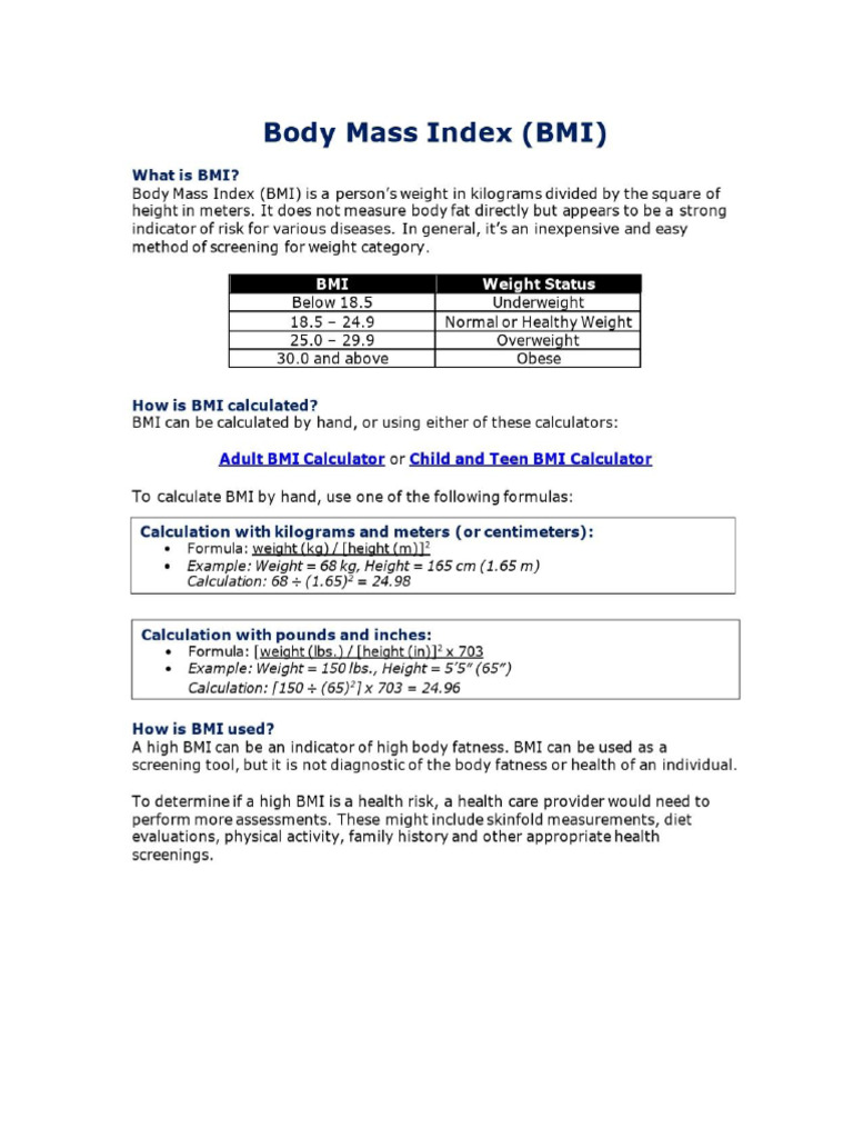 BMI | PDF