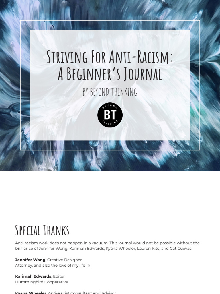 Anti-Racism Journal for Beginners | PDF | Racism | Discrimination ...