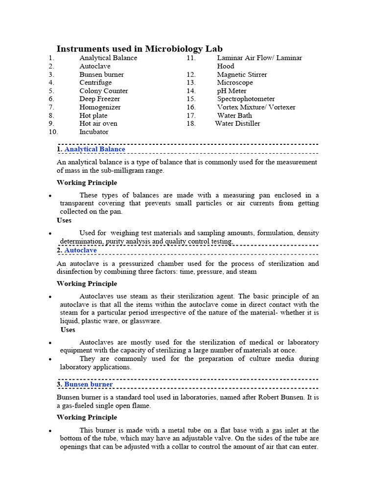 Essential Microbiology Lab Instruments | PDF | Spectrophotometry ...