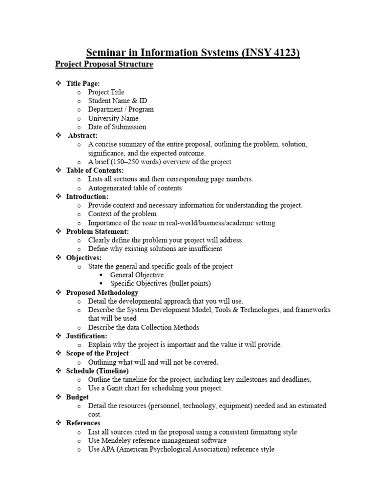 Project Proposal Structure Guide | PDF