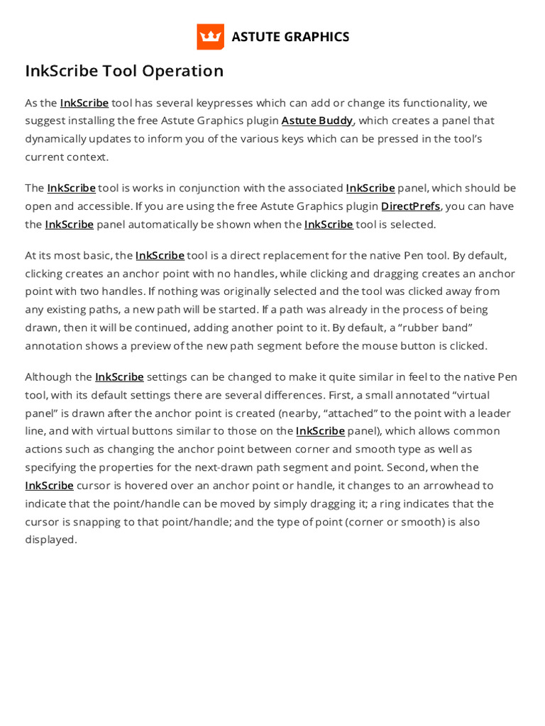 Manual Inkscribe Inkscribe Overview Inkscribe Tool Inkscribe Tool ...