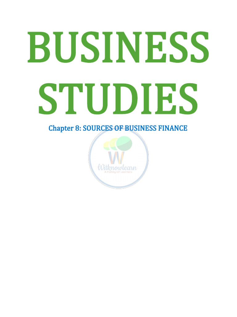 Sources of Business Finance Class 11 Notes Mind Map and Extra Questions ...