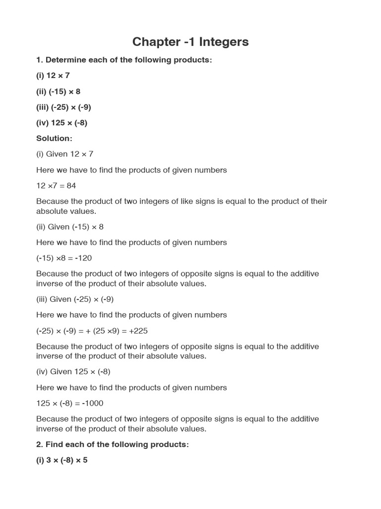 Integer Multiplication and Division Guide | PDF | Multiplication | Bracket