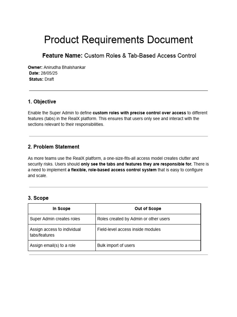 Custom Roles & Tab-Based Access Control | PDF | Scope (Computer Science ...