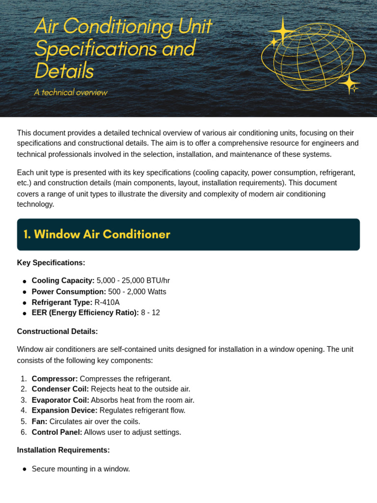 Air Conditioning Unit Specifications and Details - 20250917 - 211323 ...