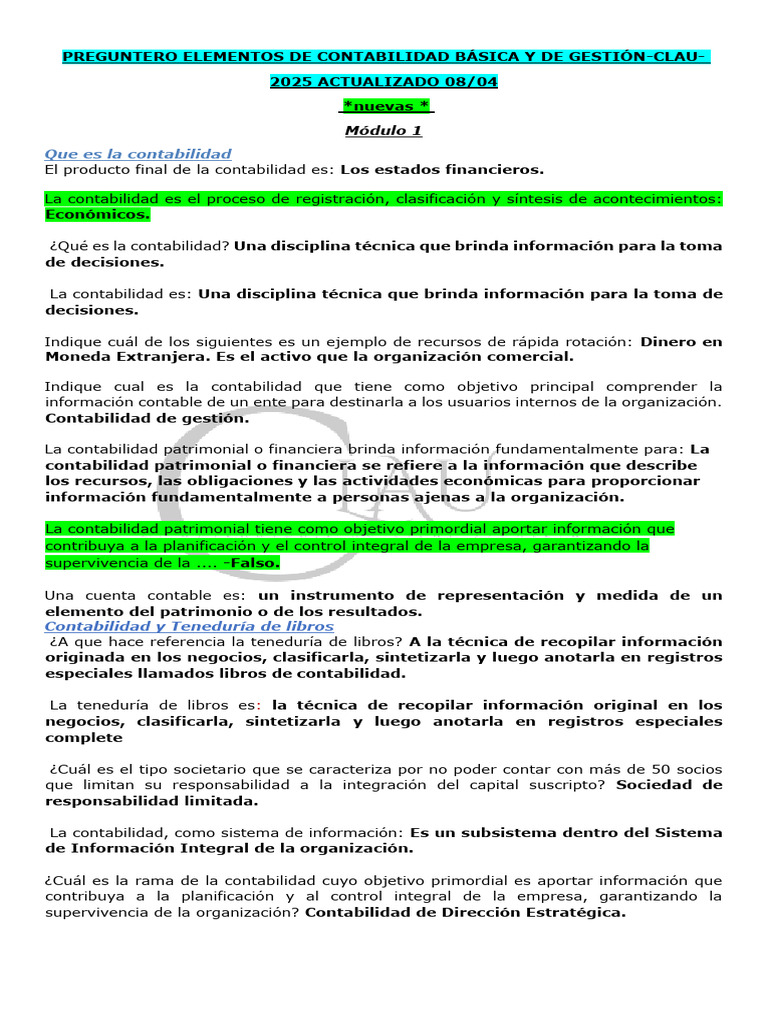 Primer Parcial Clau 2025 Actualizado 08-04 | PDF | Contabilidad ...