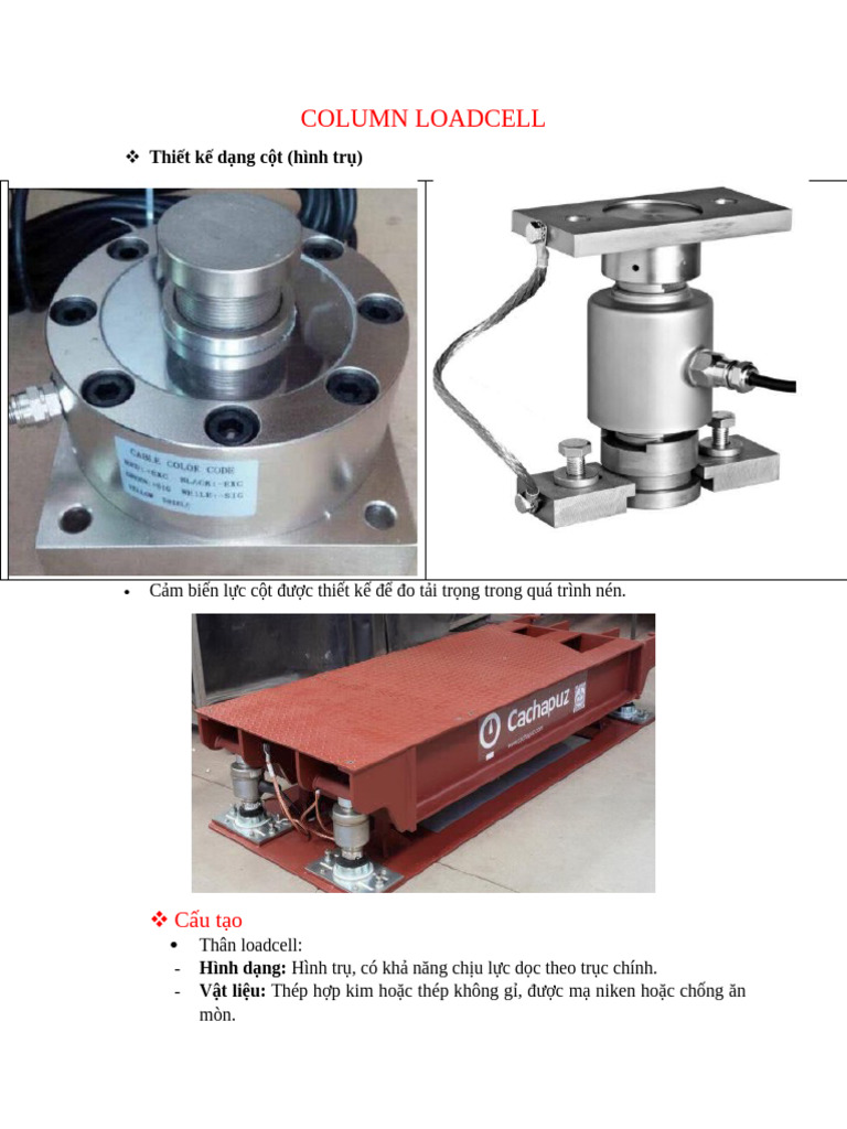 Cấu Tạo Column Loadcell | PDF