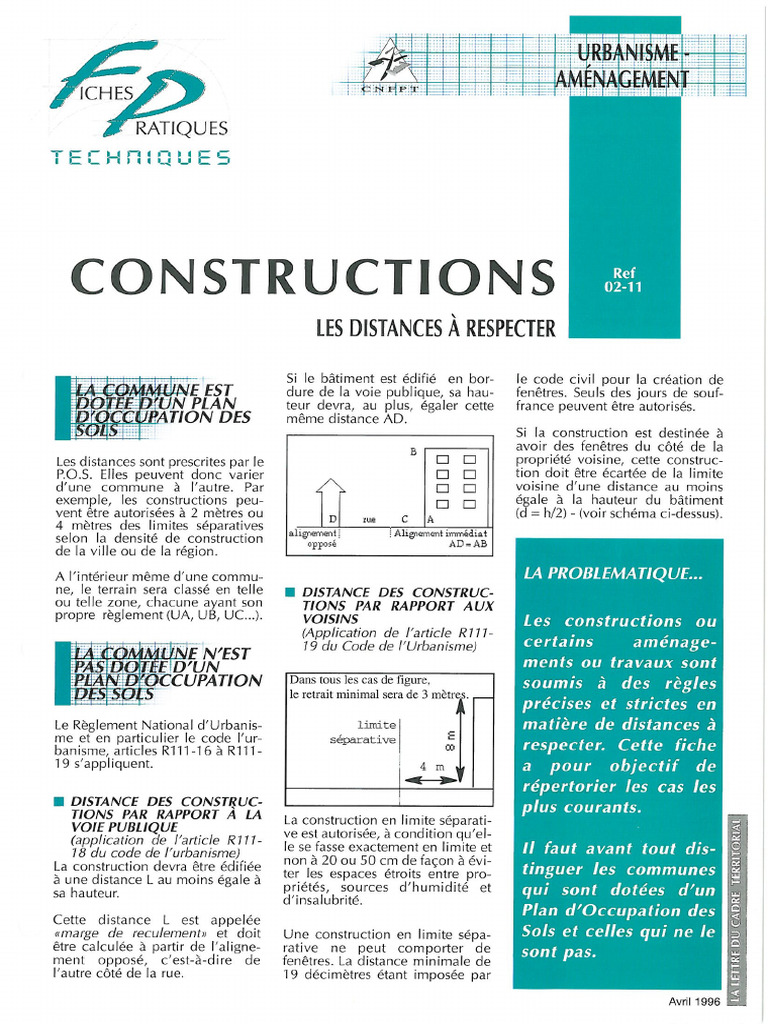 Constructions Distances A Respecter | PDF