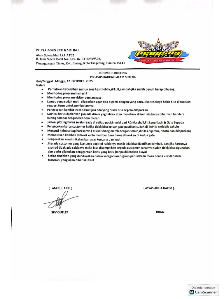 Form Breifing 12-10-2025 | PDF